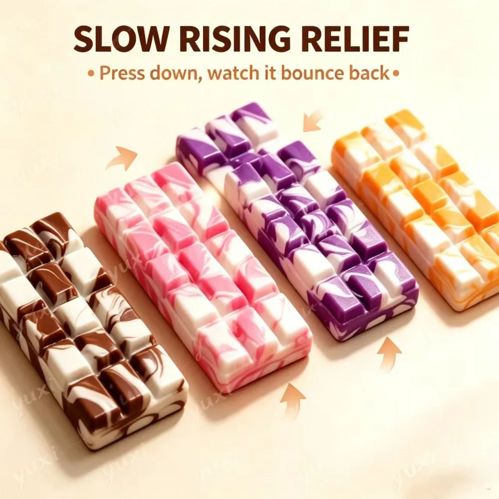 Cute Chocolate Squishy Stress Relief Toy, Marble Swirl Design Squeeze Fidget Toy, Anti‑Anxiety Sensory Toy for Boys Girls