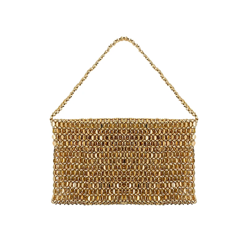 

Новая блестящая сумка ручной работы с блестками и бисером, сумка подмышки, европейская и американская модная тканая сумка с нишевым дизайном, банкетная сумка