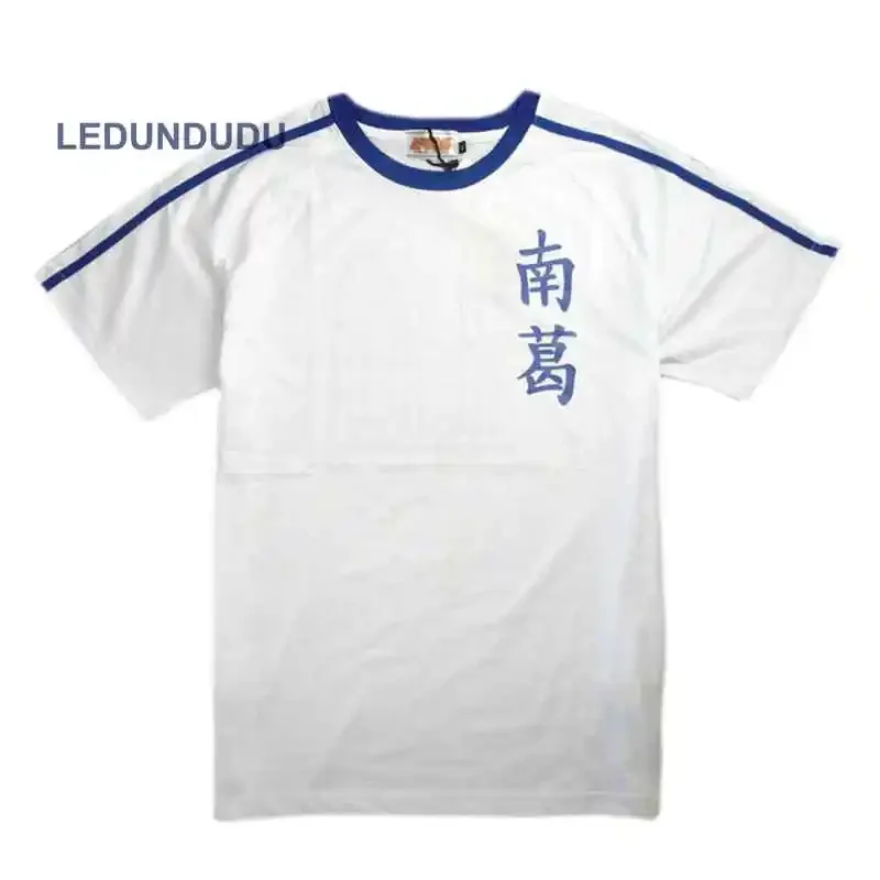 European Tsubasa Captain Anime T-shirt, Tsubasa Ozora Cotton T-shirt, Cosplay Costume, Meiji Kogoro Short Sleeve Top