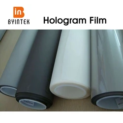 BYINTEK hologram 3D projector screen,holographic rear adhesive film projection film foil for window shop church hotel hall
