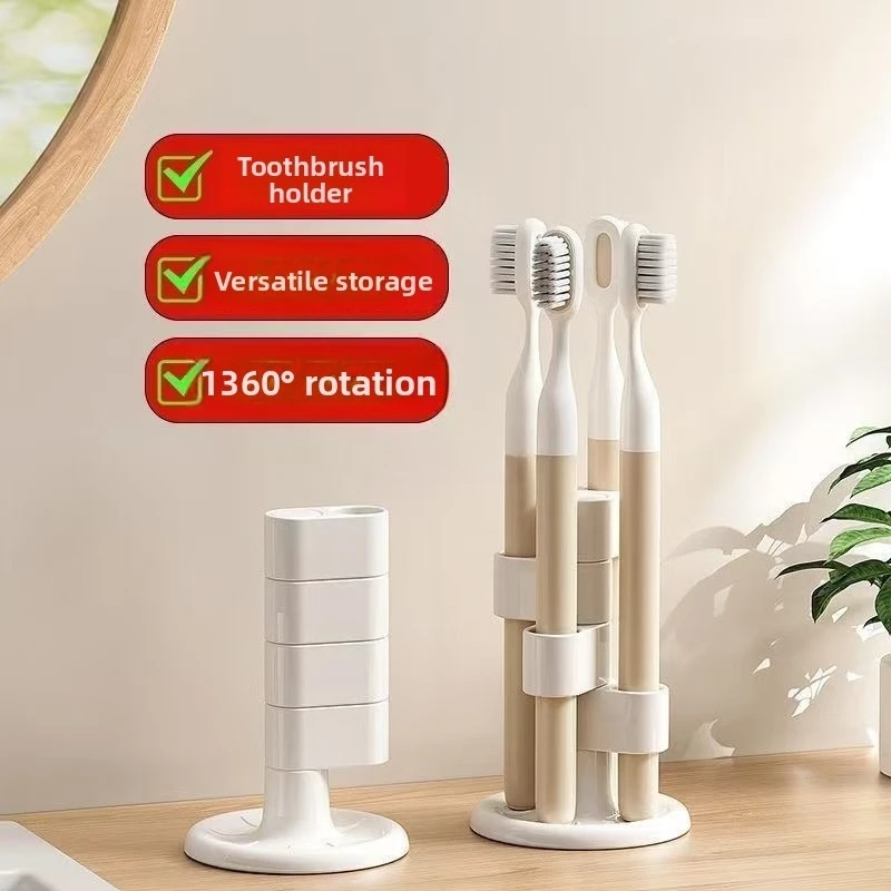 360°Rotating Pen & Makeup Brush Organizer,Multi-Compartment Desktop Storage Holder for Office Supplies,Cosmetics, LipsticksTools