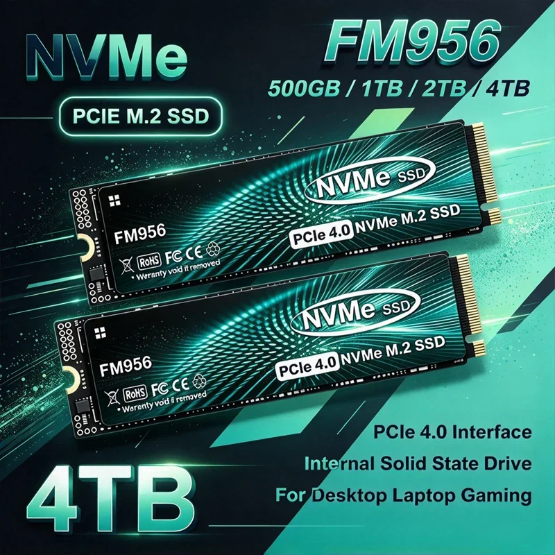 SSD Interno de Estado Sólido FM956 M.2 NVMe 500GB 1TB 2TB 4TB PCIe 4.0 Unidade de Jogo para PS5 Laptop PC Pro Max