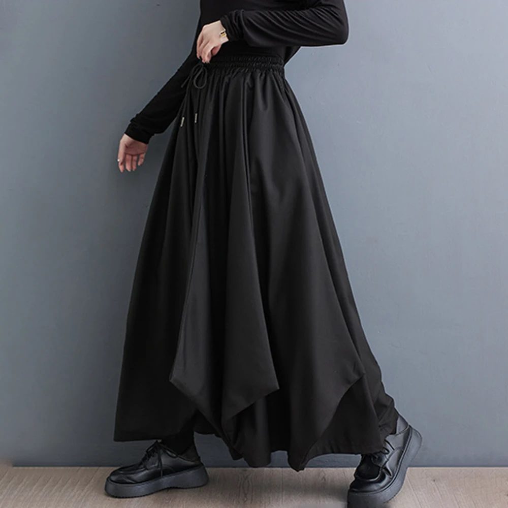 

XS-5XL Summer New Men's Wide-Leg Skirt Pants Unisex American Retro Fashion Trend High Street Loose Casual Niche Men's Bottoms