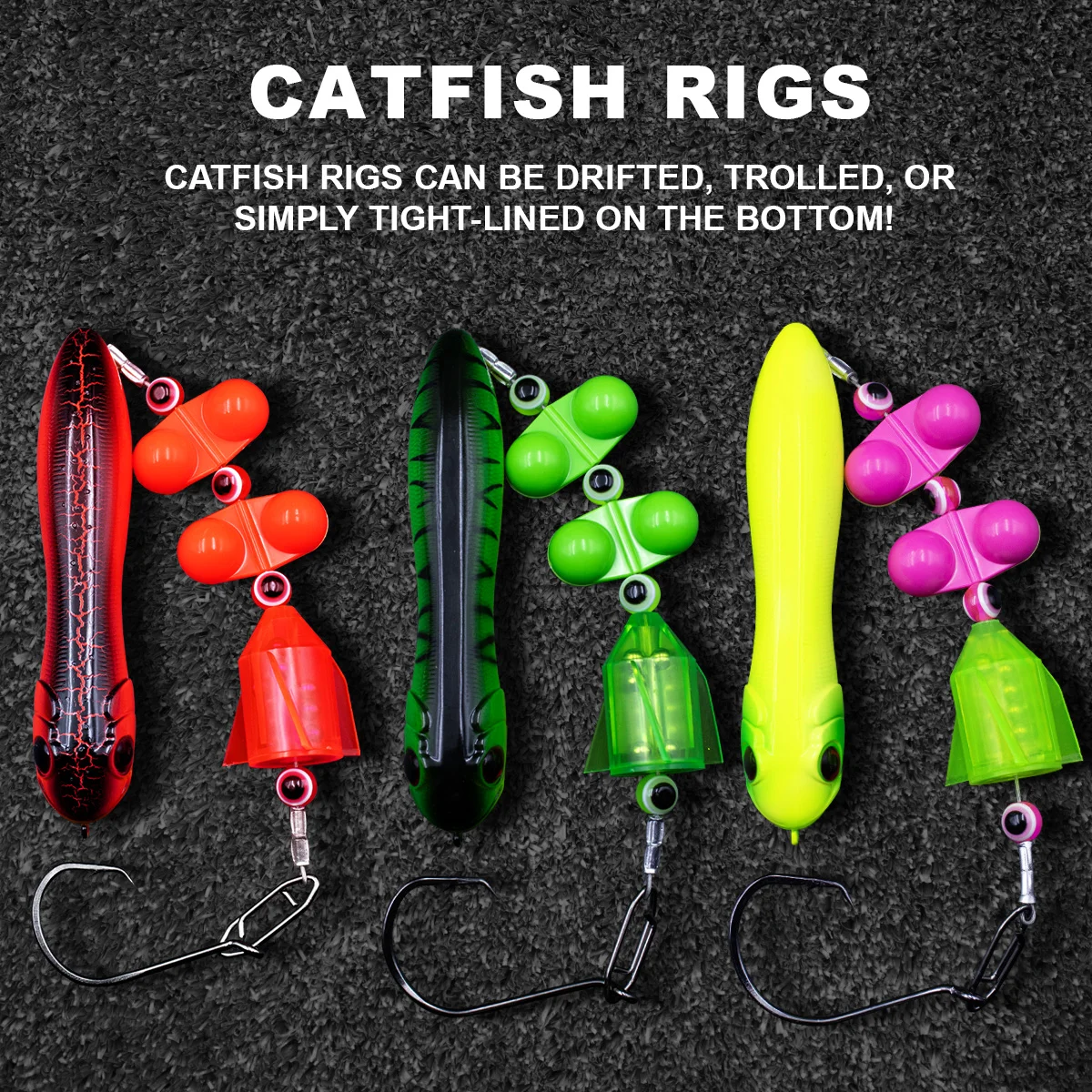 ZYZ Catfish Rigs 1PC with 6/0# 7/0# 8/0# Circle Hooks Fake Bait Float and Ringing Bead Ideal for Catfish Fishing Sets