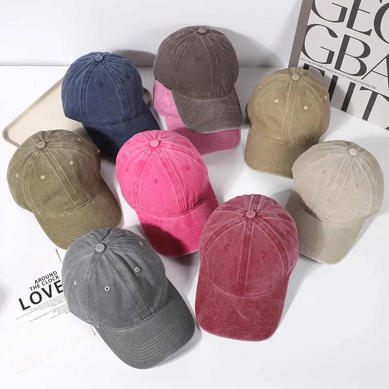 Baseball Cap Washed Cotton Men Women Snapback Hat Vintage Hip Hop Caps Solid Color Dad Hat Bone Casquette Outdoor Casual Sport