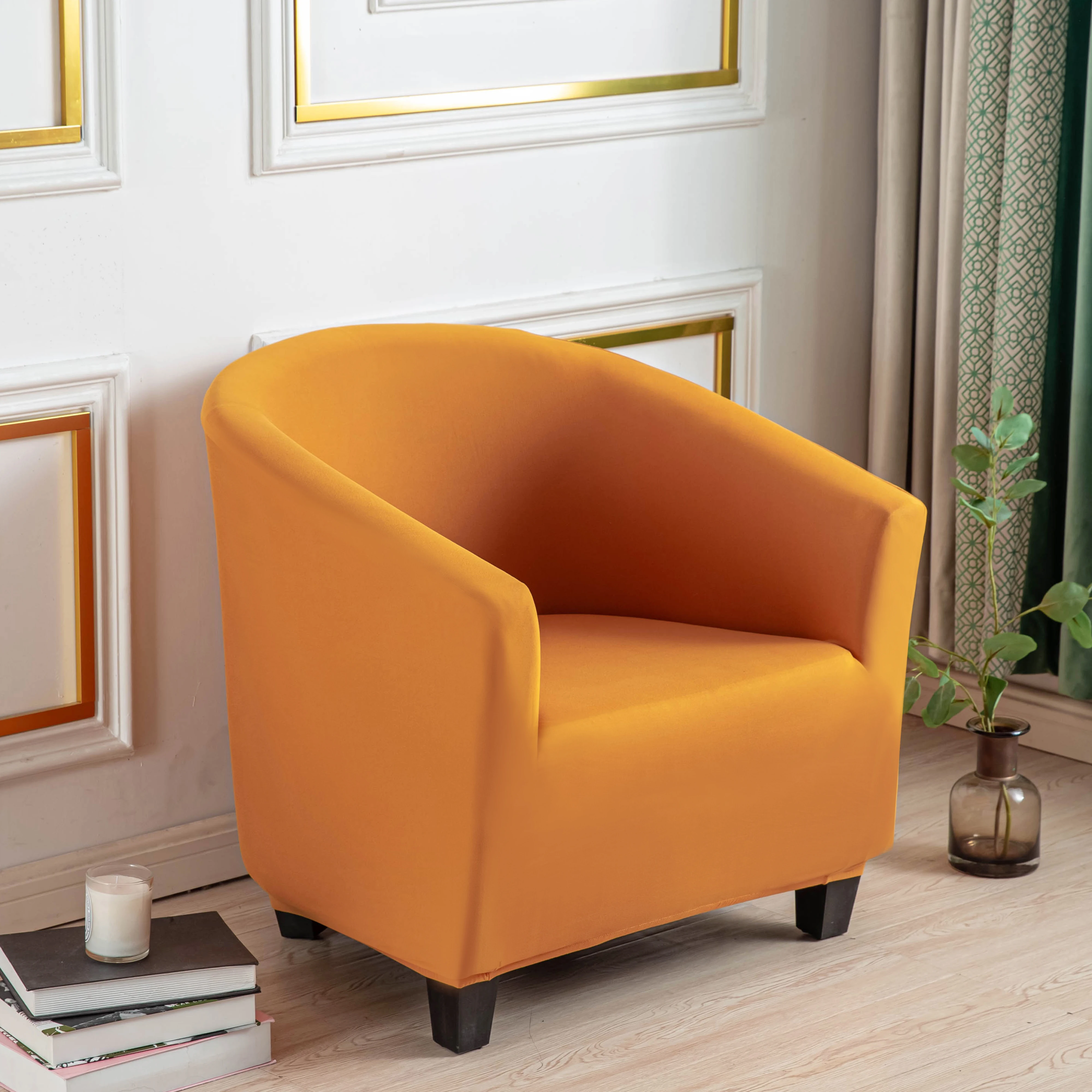 Stretch Sofa Cover European-Style Single Sofa Cover All-Inclusive Solid-Color Sofa Chair Cover for Hotel Rooms