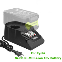 For Ryobi Charger Portable Mini Compact Charger Replace 18V Li-ion/NiCad/NiMh Battery P102 P103 P105 P106 P107 P108 P109 P122