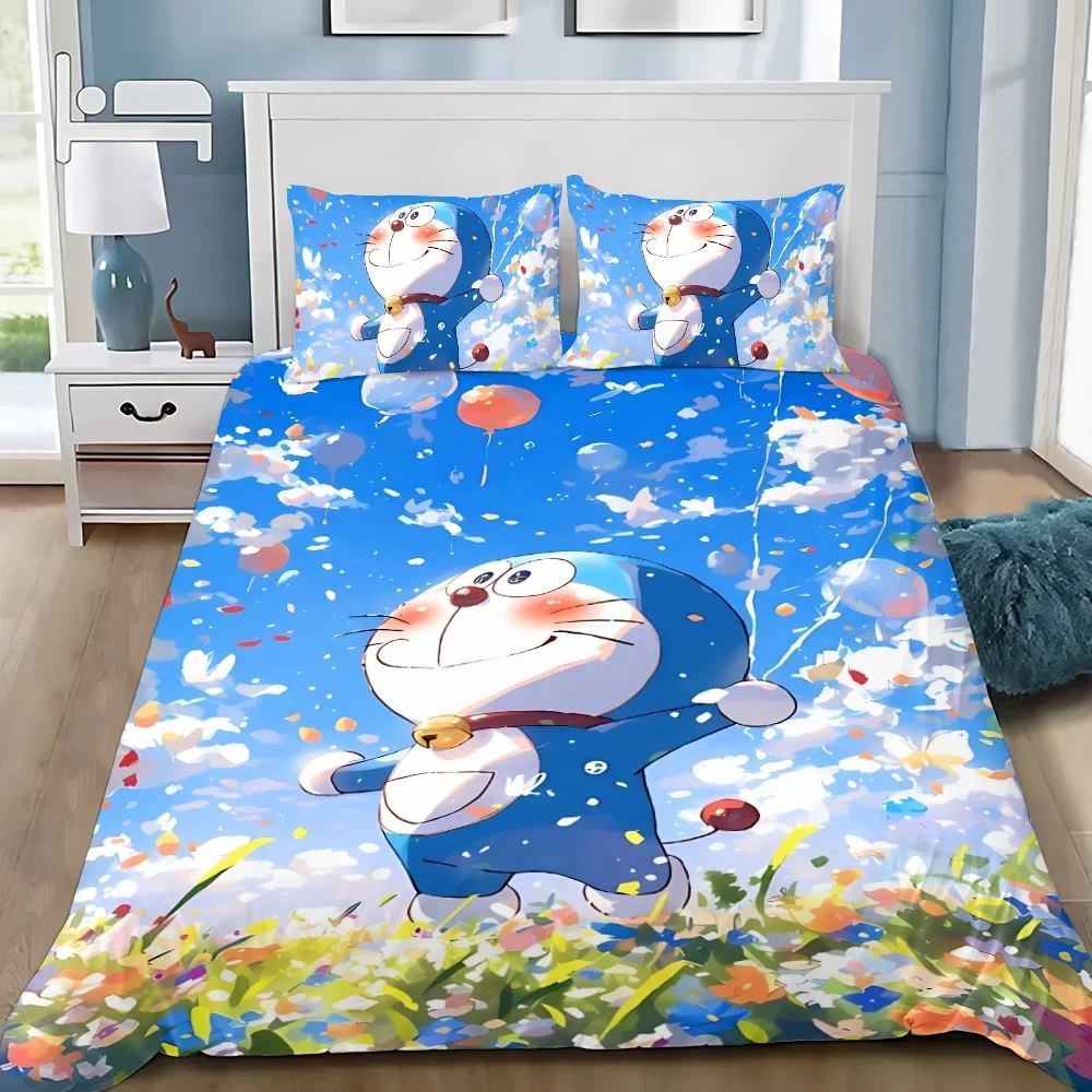 

Cartoon D-Doraemons Duvet Cover Pillowcase Children Bedding Set Adult Boy Girl Bedroom Decoration Gift Single Double Large Size