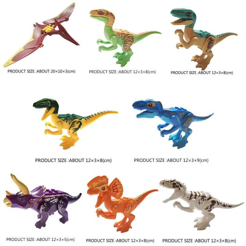 2025 dinosaures jurassiques tyrannosaure Rex Wyvern Velociraptor stégosaure blocs de construction jouets pour enfants briques figurines jouet
