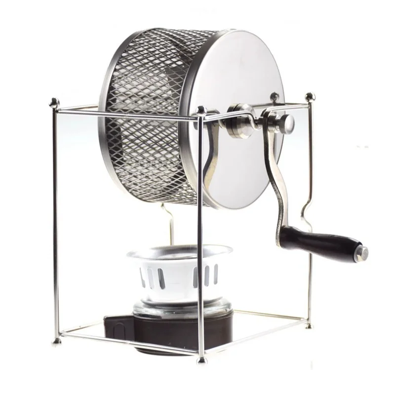 Mini Stainless Steel Roller Hand Crank Coffee Bean Roasting Machine,Coffee Baking Tool for Home Barista Manual Coffee Roaster view 2