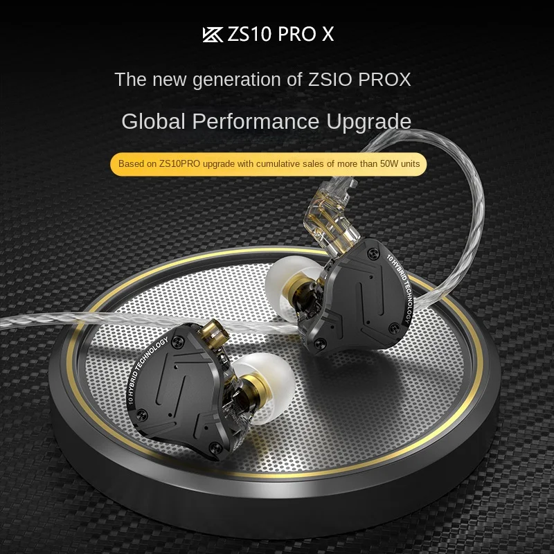 Kz Zs10 Pro X De Alta Fidelidade Graves Metal Híbrido in-ear Fone De Ouvido Esporte Com Cancelamento Fones De Ouvido Kz