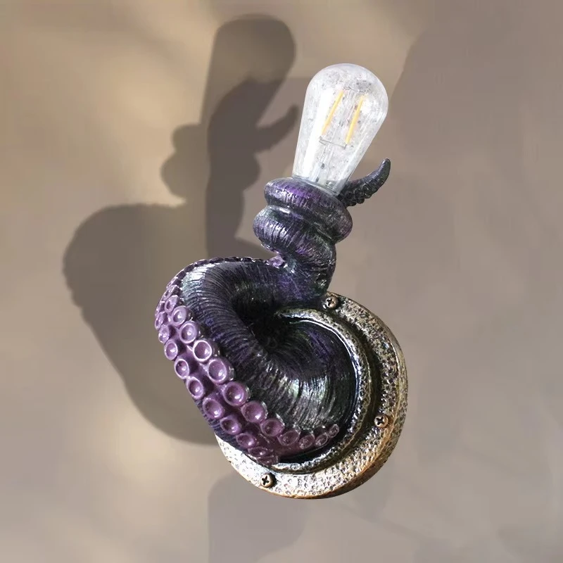 Octopus Tentacle Lamp Holder Wall-mounted Decorative Resin Handicraft Home Goods Living Room Creative Small Ornament