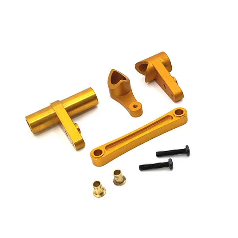 Metal Steering Assembly for Wltoys 104009 104016 104018 12401 12402-A 12403 12404 12409 Upgrade Parts,Yellow