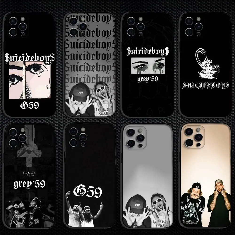 

$uicideBoy$ Suicideboys Phone Case For iPhone 16,15,14,13,12,11 Plus,Pro Max, Soft Silicone Black Cover