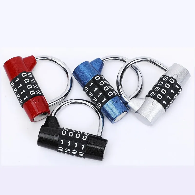 4-Digit Mini Combination Padlock, Small Zinc Alloy Code Lock for Luggage/School/Shed,Black Color  Security Lock image 4