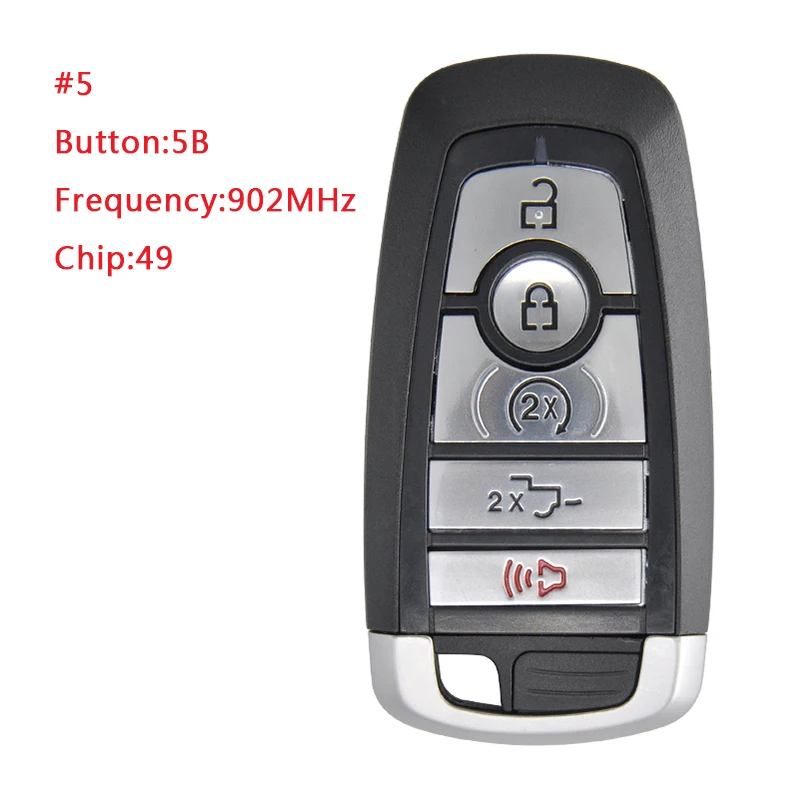 

TXK018091 For Ford 5 Button Smart Remote Keyless Car Keys 902MHz HITAG PRO Chip HC3T-15K601-BB M3N-A2C931426