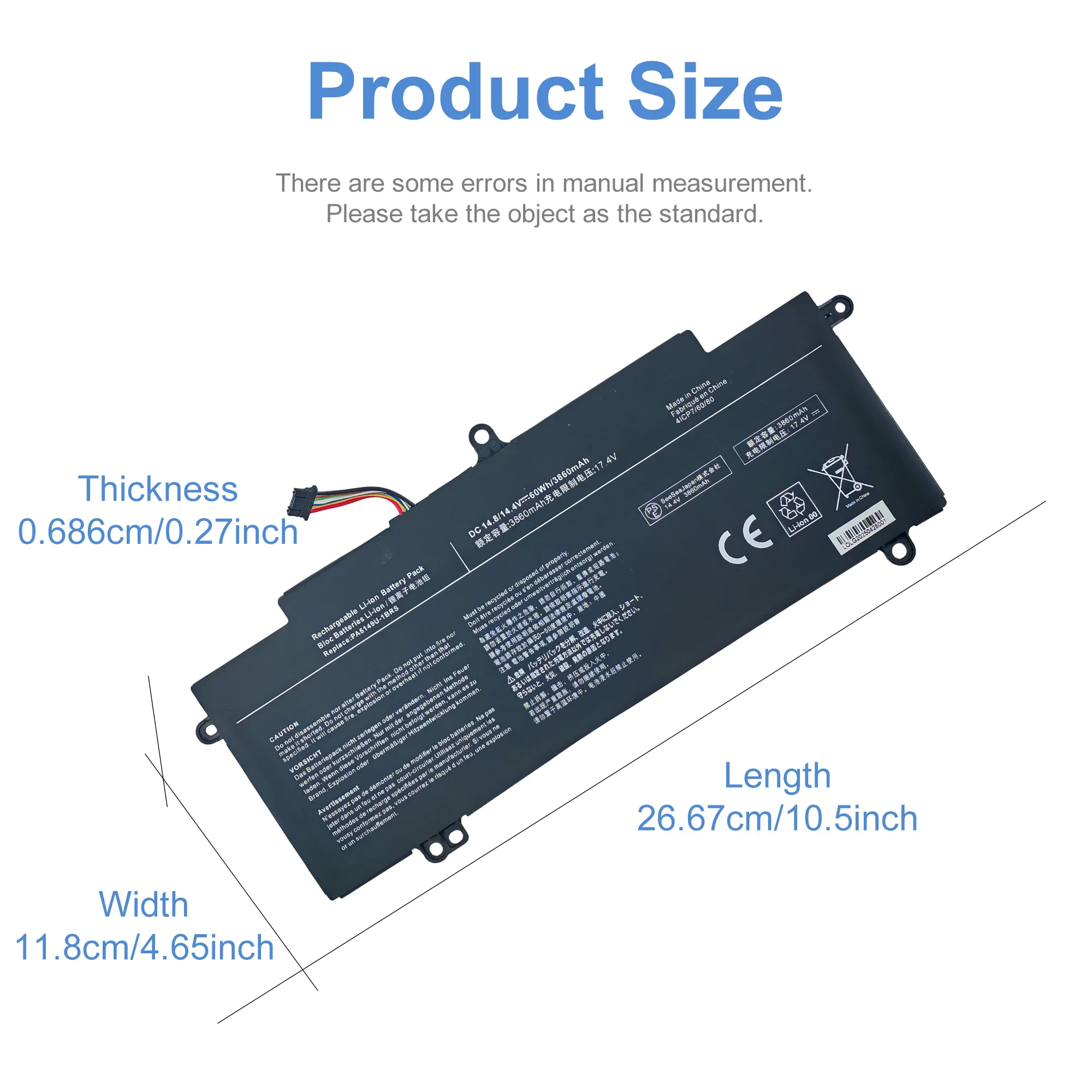 PA5149U-1BRS PA5149U Batteria del computer portatile per Toshiba Tecra Z40 Z40-A Z40-A-110 Z40-B Z40-C Z40-A-10X Z40-A-16Q 4INP7/60/80