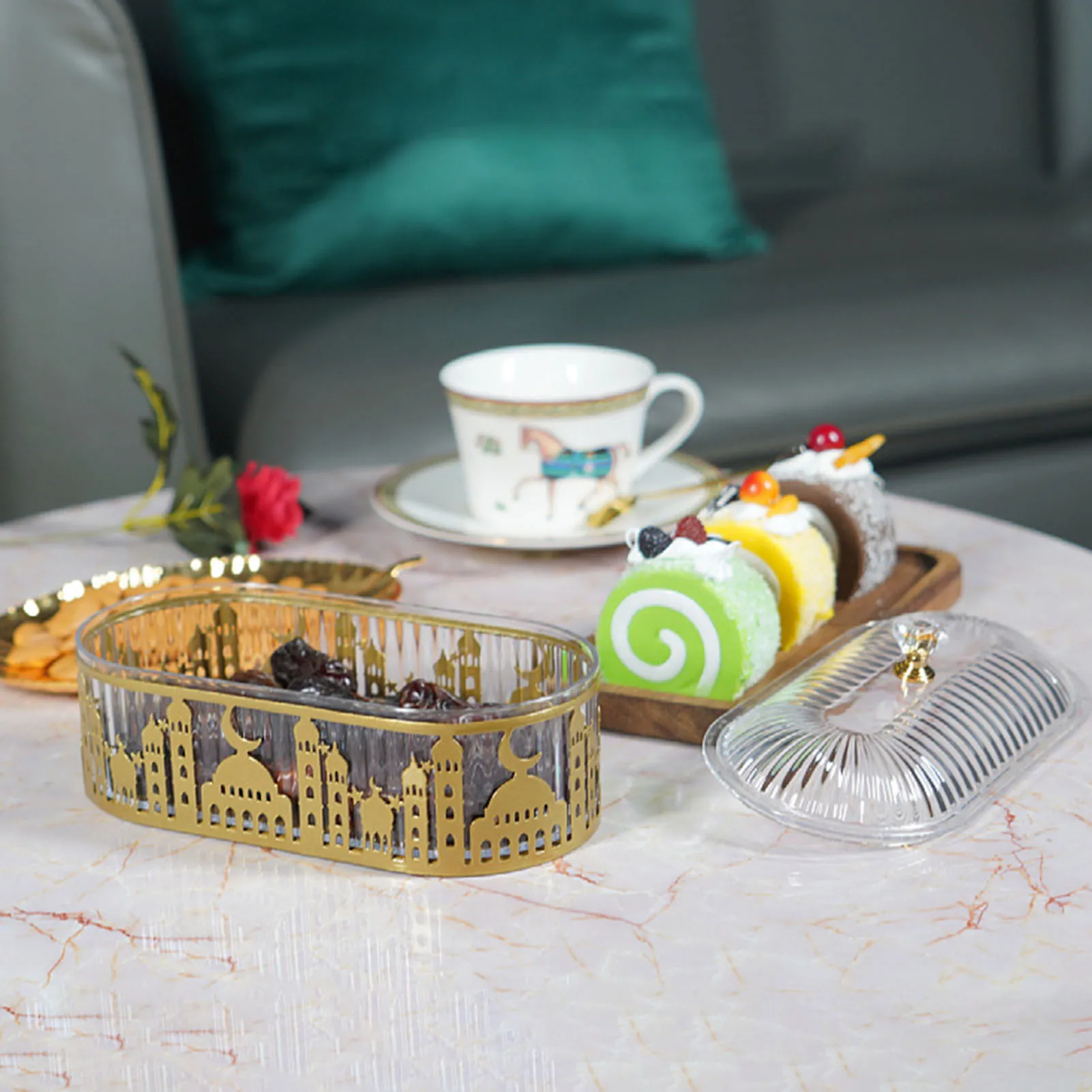 Middle Eastern Candy Tray Eastern Cultures Traditional Flavors Candy Platter Suitable for Fruit Nuts Pastries Biscuits