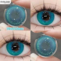 OVOLOOK-2PCS Blue Cosplay Series Colored Contact Lenses for Eyes With Prescription Cosmetics Pupils Eye Color Lenses Myopia Lens