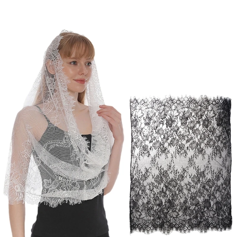 Mantilla Veils Catholic Headcovering Scarf Chapel Veil Catholic Mass Church Mantilla Lace for Head Scarf Spanish Embroi