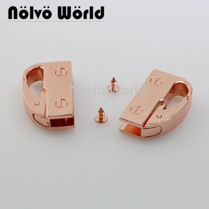 10-30pcs Rose gold finish,33X10mm Purse Clip Buckles 2 Sides Gusset Clasp Metal Screws Buckle