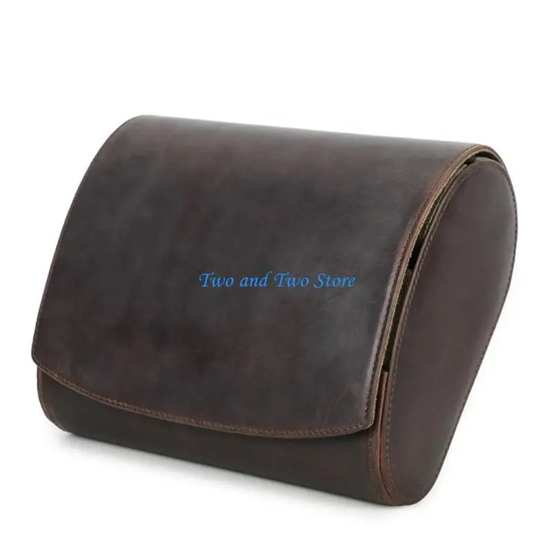 

HX6F PU Leather Watch Box 6 Slot Watch Storage Case Handmade Jewelry Travel