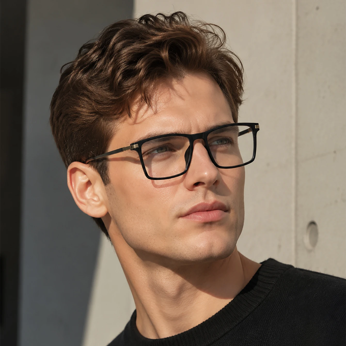 1pc Square Blue Light Blocking Glasses Metal Anti Eye Strain Computer Eyeglasses Lightweight Spectacles for Unisex Daily Wear