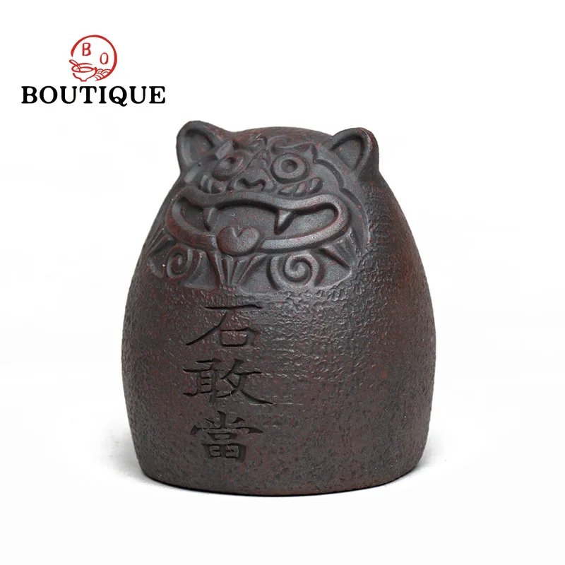 Yixing Purple Stone Darer Tea Table Zisha Tiger Tea Pet Play Lid Cover Holder Small Ornaments Tea Ceremony Tea Set Sculpture