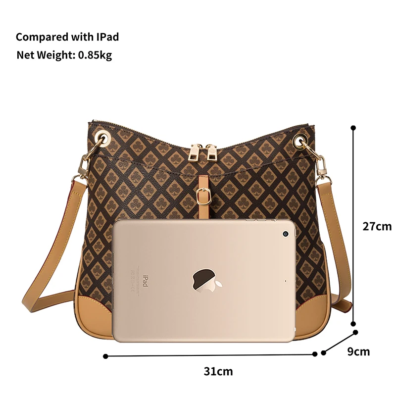 Women Crossbody Bags 2023 New Shoulder Leather Large Female Shopping Party For Makeup Luxury Designer Plaid Messenger Handbags