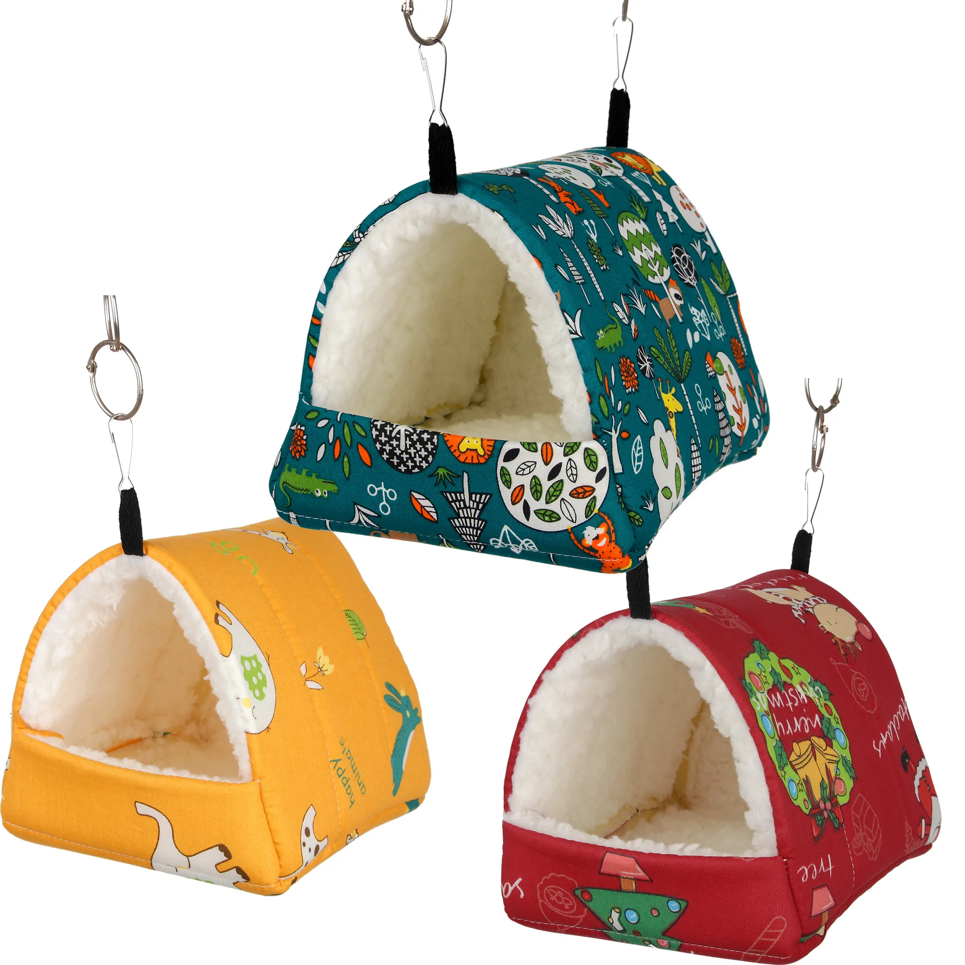 1pc Cute Print Bird BedHammock Winter Warm Nests Pet Bird Parrot House Hanging Cave Cage Tent Portable Pet Supplies NEW