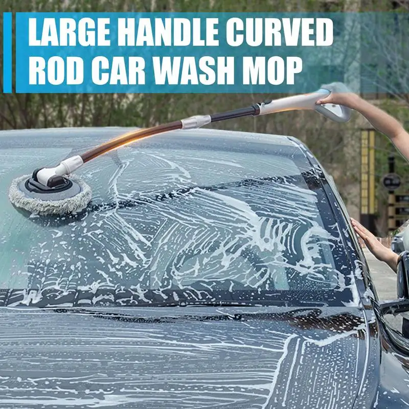 

Long Handle Car Wash Brush Aluminum Alloy Retractable Handle Car Wash Pole Ergonomic Car Mop With Detachable Brush Head