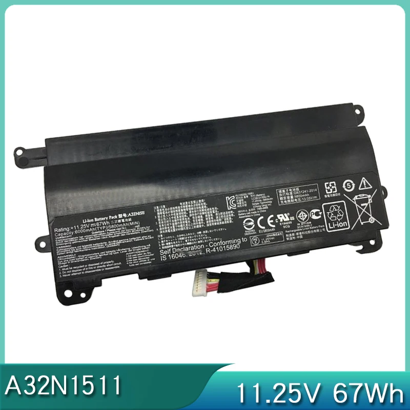 НОВЫЙ A32N1511 11,25 В 67 Втч для ASUS ROG G752 G752V G752VL BHI7N32 G752VM GC034D G752VT DH72 G752VY GFX72VL6700 GFX72VY6820 A32LM9H