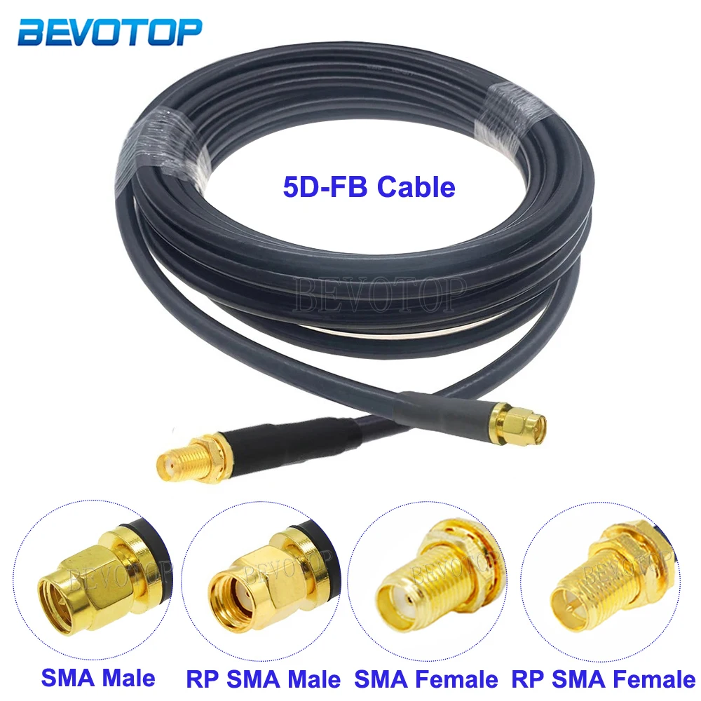 

SMA Male Plug to SMA Female Jack Connector 5D-FB 50-5 RF Coaxial Cable Pigtail Low Loss 50Ohm WIFI Antenna Extension Cord Jumper