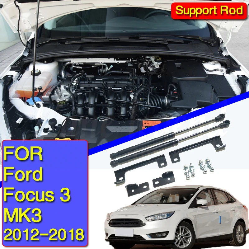 

2pcs Car Engine Hood Lift Support Gas Spring Shock Strut Damper Fit For Ford Focus 3 MK3 2012 - 2018 Hood Struts Support rod