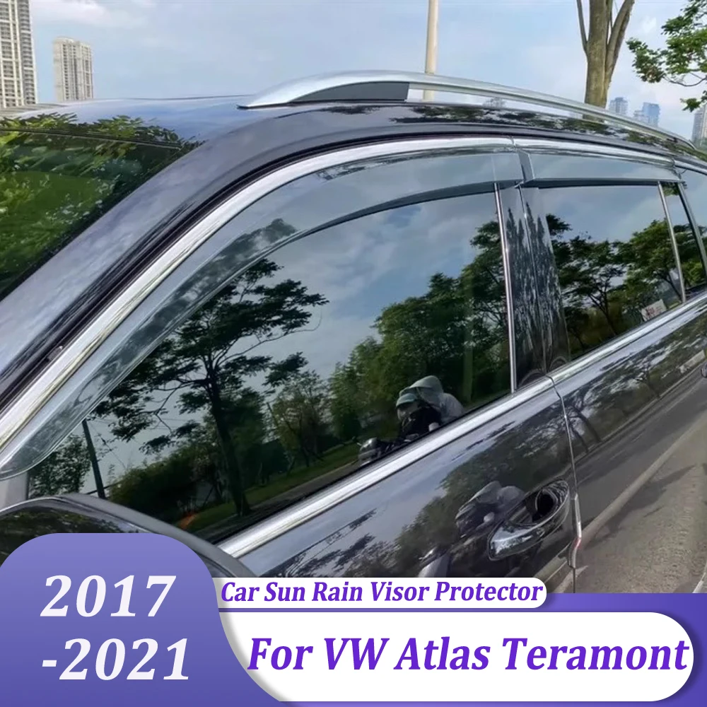 

Оконный козырек от солнца, дефлектор от дождя, автомобильные аксессуары для Volkswagen Atlas Teramont 2017 2018 2019 2020 2021