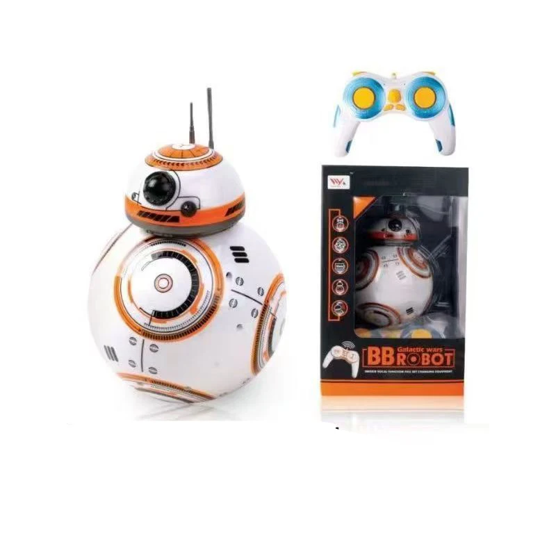 حرب النجوم BB8 ذكي التحكم عن بعد روبوت لعبة برمائية الغزل الكرة مع أضواء دورية روبوت دمى هدايا للأطفال