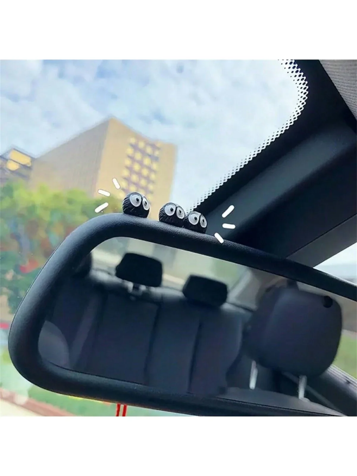 Cute Soot Sprites Car Rearview Mirror Accessories for Car Interior Decoration Dashboard Car Ornament Funny Gifts for Cute Car Mi