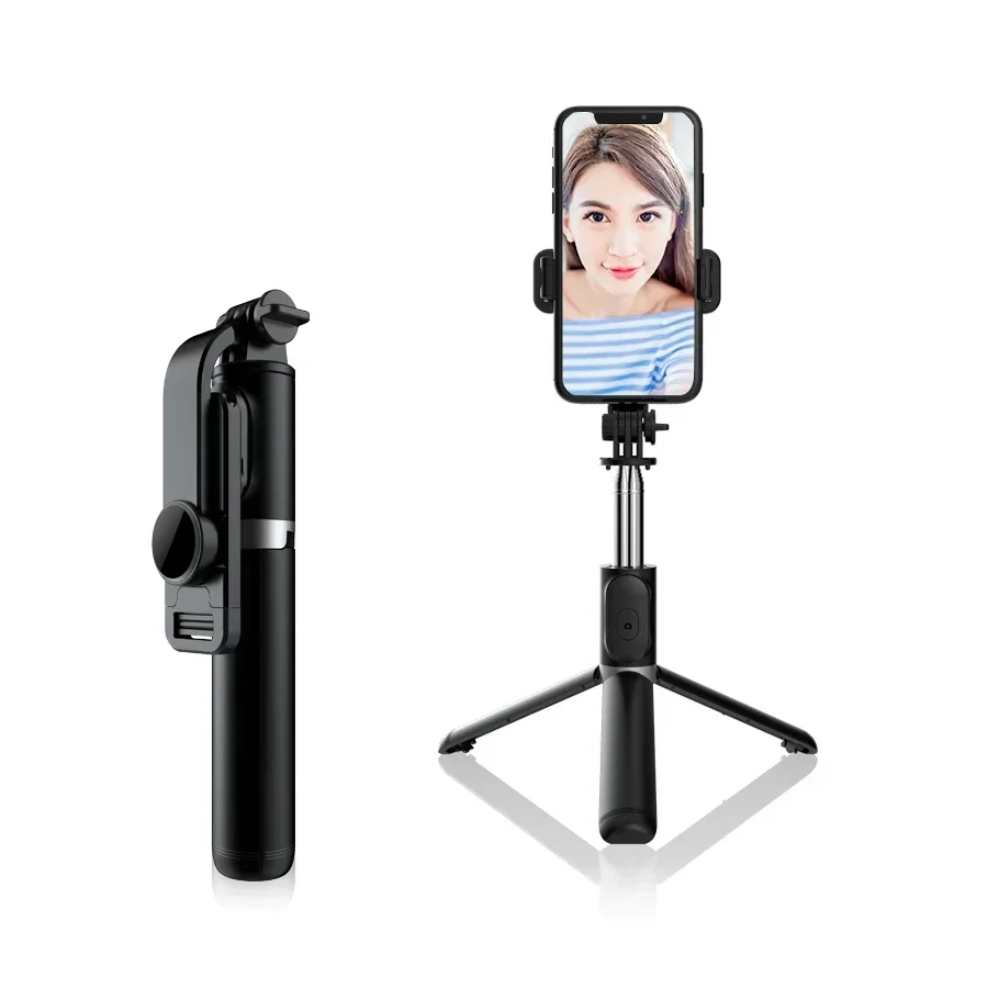 Q02 Wireless Bluetooth-compatible Selfie Stick Handheld Gimbal Foldable Mini Tripod Shutter Remote Control for Ios Android Phone