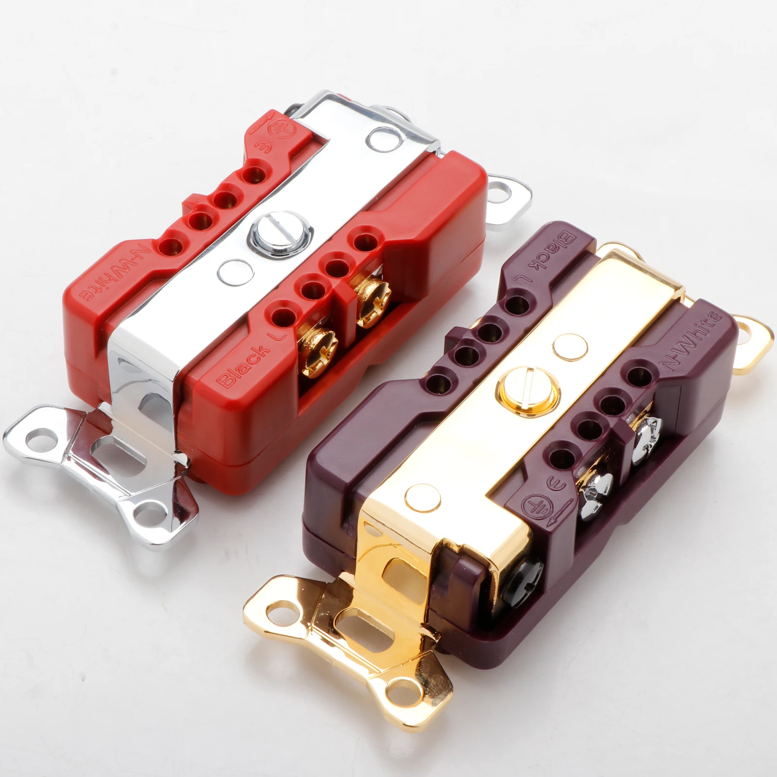 

Premium Pure Copper Gold or Rhodium Plated AC Power Receptacle Wall Outlet 20A Power Distributor for HiFi Audio Filter
