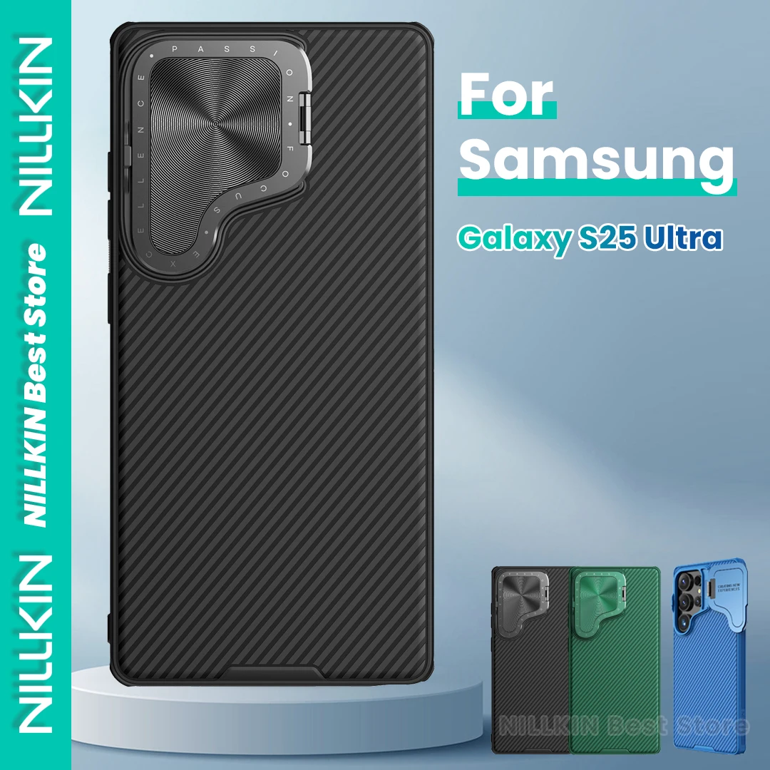 

Чехол для телефона Nillkin для Samsung S25 Ultra, складной металлический чехол для объектива, подставка, четырехъядерная противоударная подушка безопасности, деловой противоударный чехол