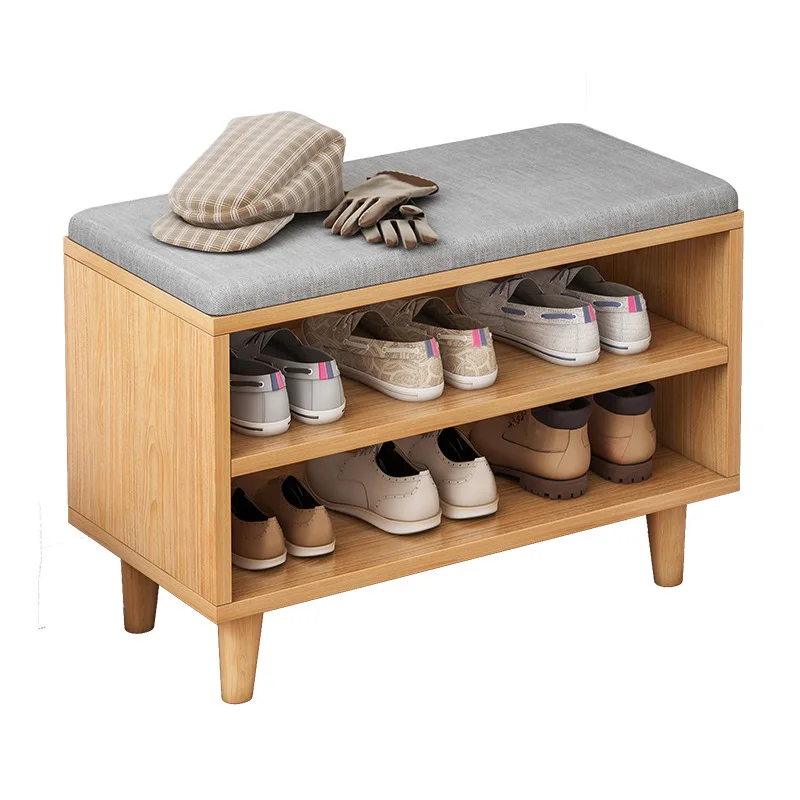 

Shoe change stool, soft bag seat at the door of the home can sit in the door, wear shoes in one piece, multi shoe cabinet rack