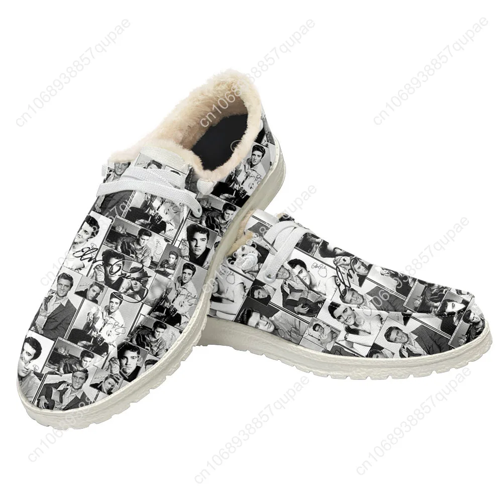 Elvis Aaron Presley Scarpe casual piatte in peluche Il re Hillbilly Cat Sneakers da esterno Primavera Estate Autunno Inverno Scarpe personalizzate