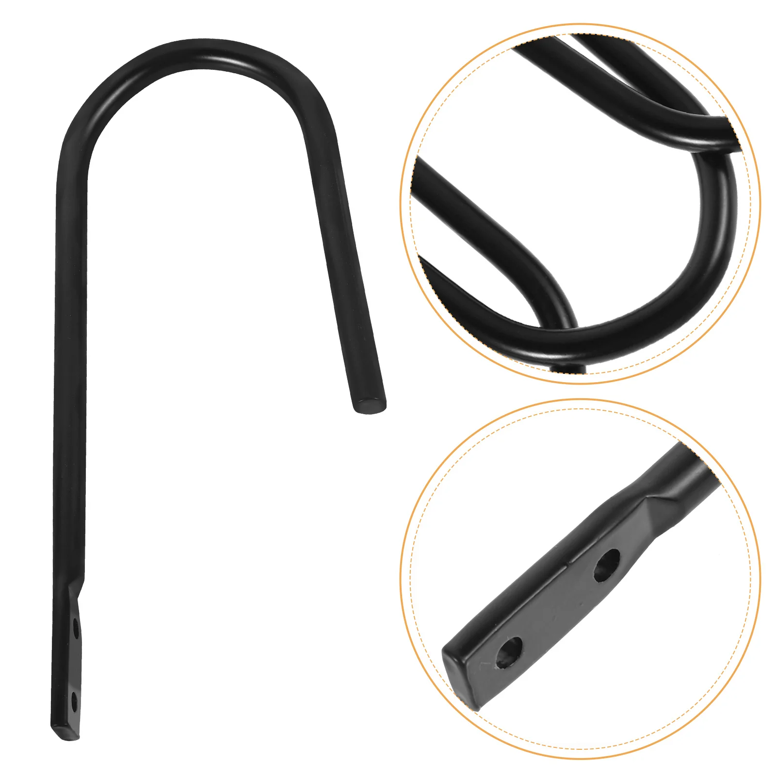 

1 Set Black U-Shaped Curtain Hooks Minimalist Round Head Design For Curtain Track Accessories No Drill Holdbacks