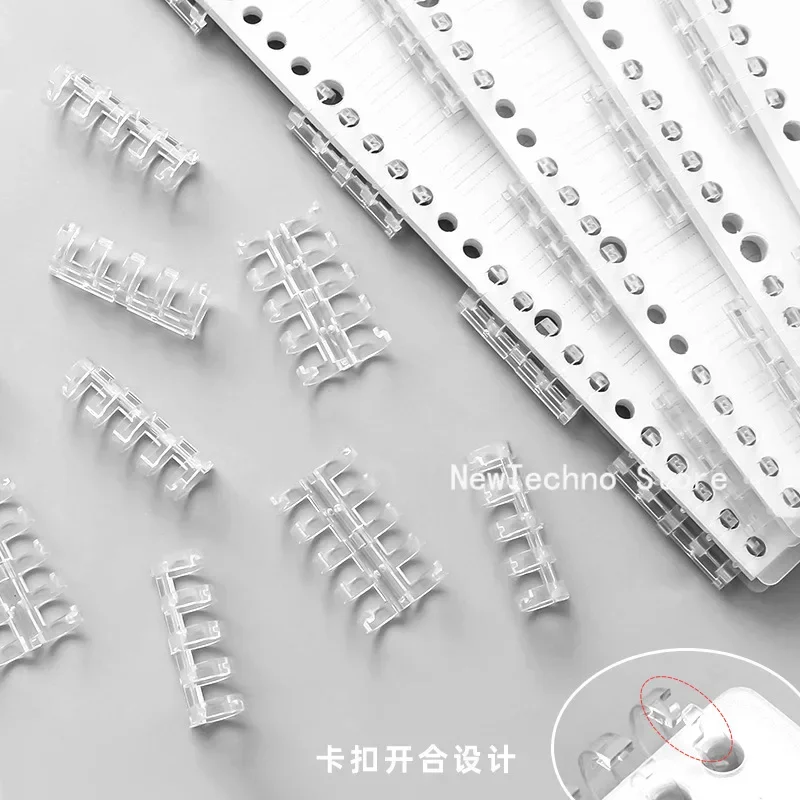 5 Holes Loose-leaf Binder Ring Notebook Spring Spiral Rings Binder Strip Buckle Clip Binding Clip School Supplies Stationery