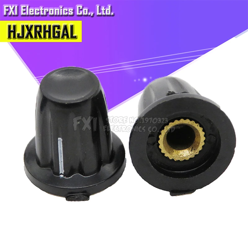 Perilla de potenciómetro de baquelita, agujero de 4MM para potenciómetro de WXD3-13 WH5, 10 Uds.