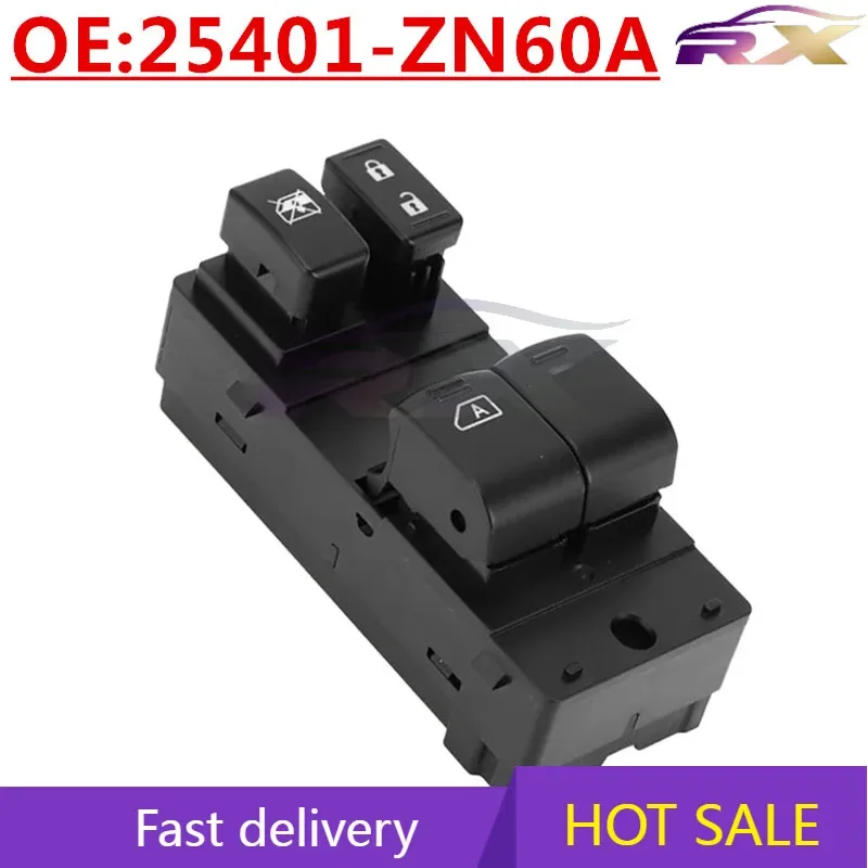 

НОВИНКА: 25401-ZN60A Подходит для Nissan Altima 2008-2013, главный переключатель стеклоподъемника, электрический переключатель стеклоподъемника