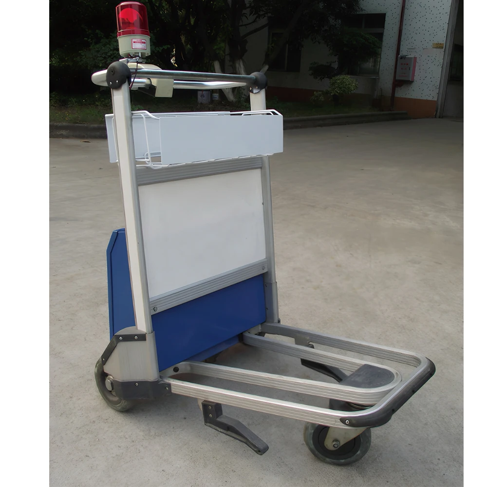 Customizable Logo 3 Wheel Airport Luggage Trolley Aluminum Alloy Frame Airport Baggage Cart