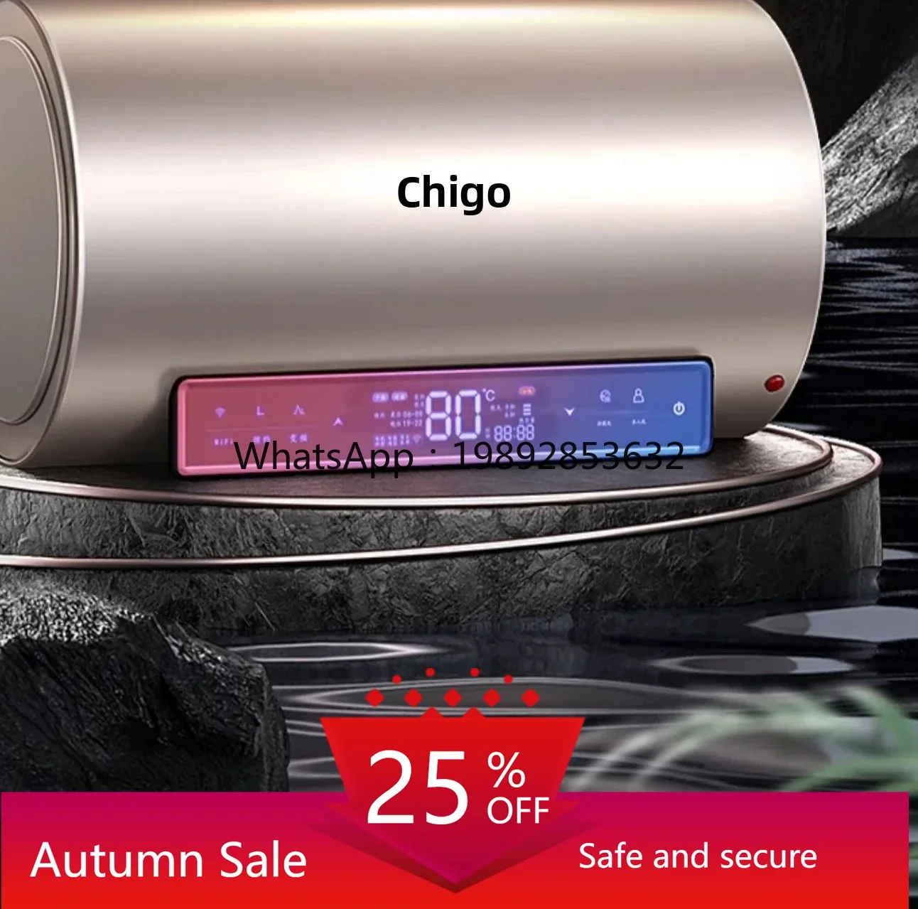 

water heater household bathroom small bath water storage type frequency conversion speed heating 50L60 liters rental