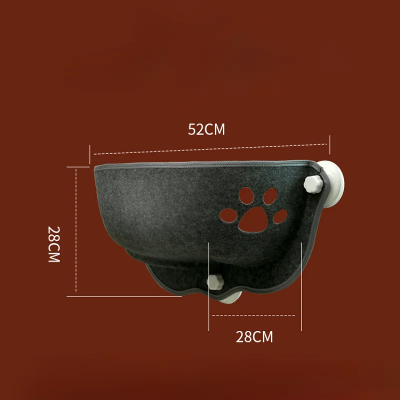 الحيوانات الأليفة كيتي معلقة سرير تخزين للحيوانات الأليفة الزجاج مصاصة ورأى القط القمامة نافذة القط أرجوحة مع أكواب شفط قوية #5