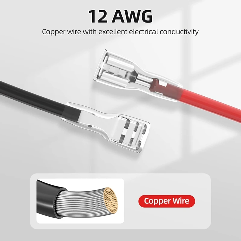 ABRU-Wire Harness Connector For Power Wheel 12-Volt SLA Battery, With 5 Pcs 40A Fuses, Also For Batteries With F2 Terminals